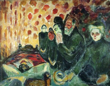 Por la fiebre del lecho de muerte i 1915 Edvard Munch Pinturas al óleo